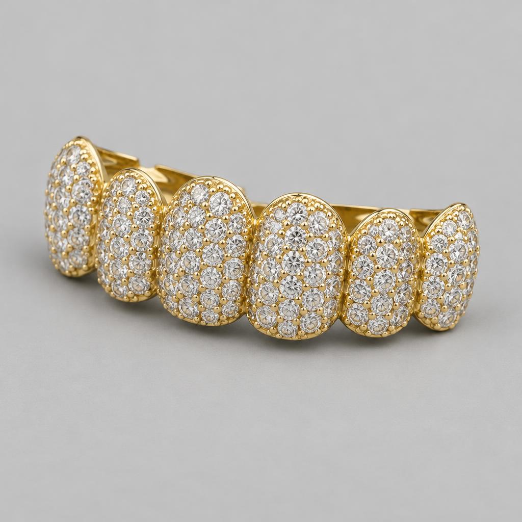 10kt Gold · Natural VVS six-tooth grill design preview